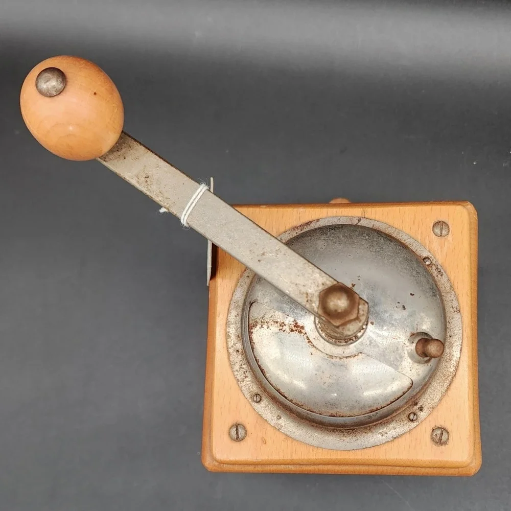 Armin Trosser Brown Wood Manual Coffee Grinder Vintage Antique 1930s Germany